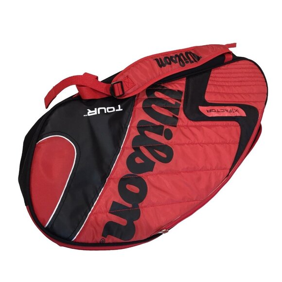 Wilson K Factor Tennis Racket Bag Red and Black Thermal Triple Entry LIKE NEW - Picture 4 of 6
